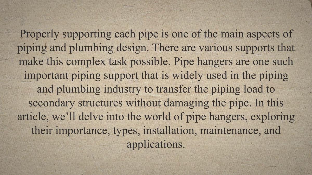 Types of Pipe Hanger Supports and Their Applications (PDF)